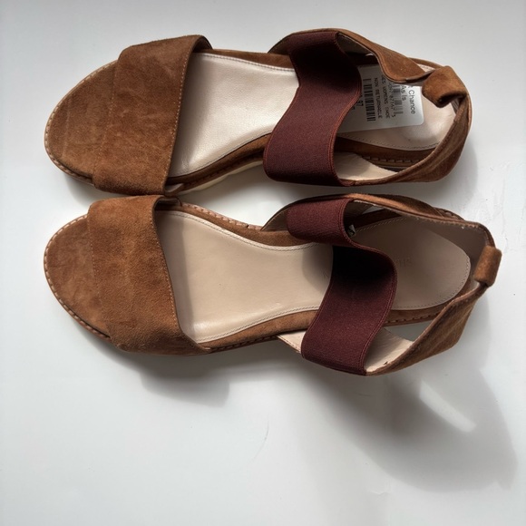 Stuart Weitzman Topical Saddle‎ Brown Suede Open Toe Sandals Sz 5.5M - Picture 2 of 9